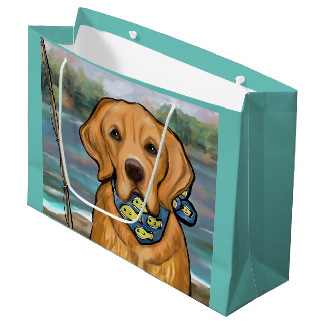 Grand Sac Cadeau Golden Retriever (Devant Angle)