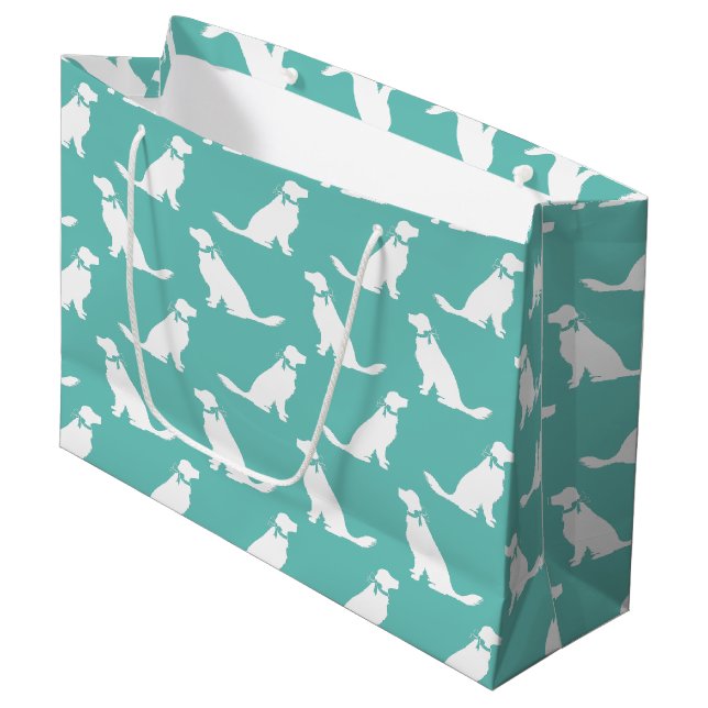 Grand Sac Cadeau Golden Retriever (Devant Angle)