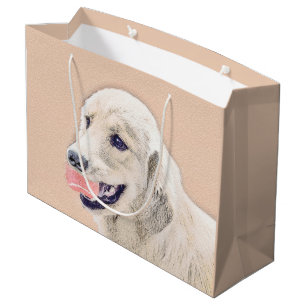 Grand Sac Cadeau Golden Retriever avec Tennis Ball Peinture Chien A