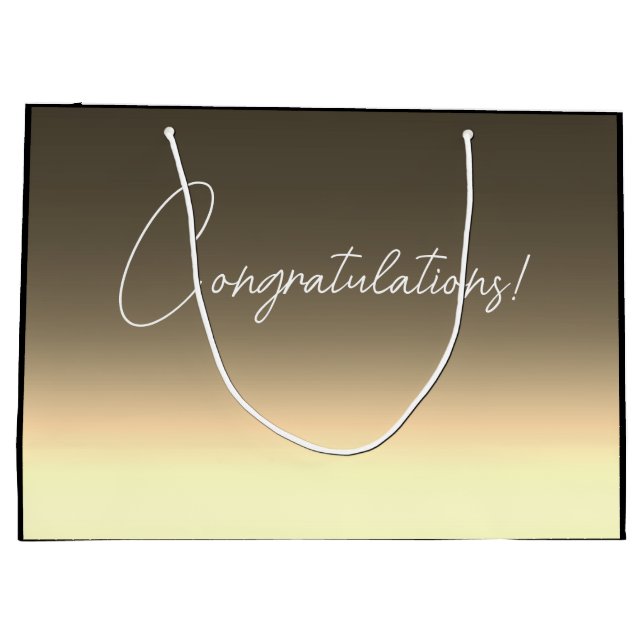 Grand Sac Cadeau Golden yellow beige ombre gradient (Dos)