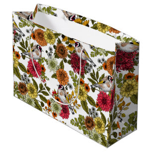 Grand Sac Cadeau Goldfinches dans le jardin