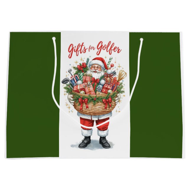 Grand Sac Cadeau Golf Basket and Santa Claus for golfer (Devant)