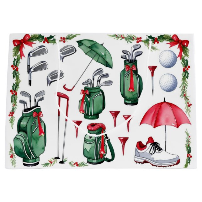 Grand Sac Cadeau Golf Christmas themed gifts for golfer (Devant)