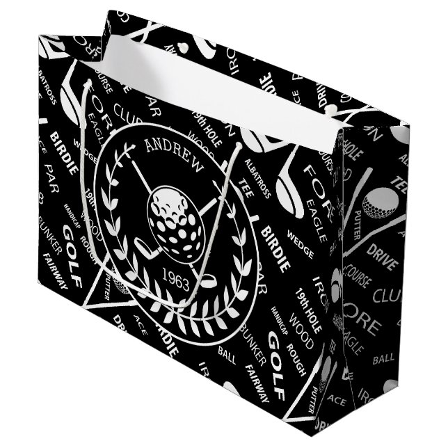 Grand Sac Cadeau Golf personnalisé orienté (Devant Angle)