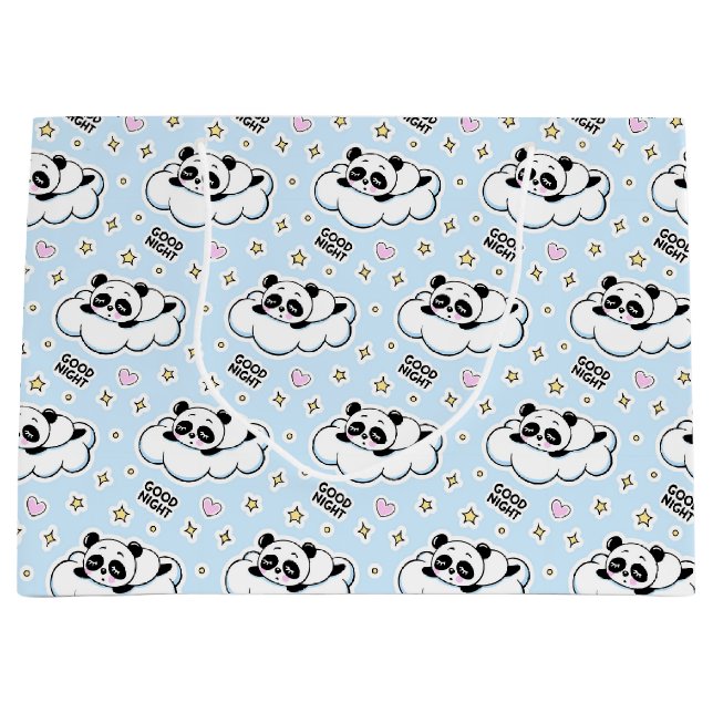 Grand Sac Cadeau Goodnight Sleeping Panda Bear (Devant)