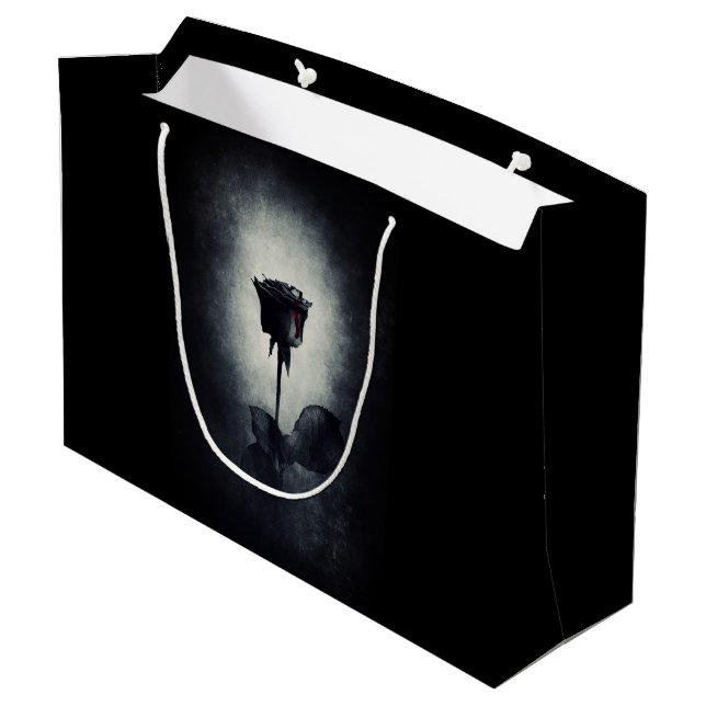Grand Sac Cadeau Goth Black Rose Dripping Blood (Dos Angle)