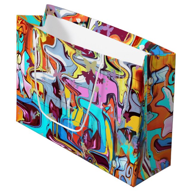 Grand Sac Cadeau Graffiti (Devant Angle)