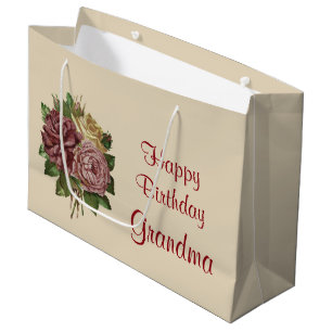 Grand Sac Cadeau Grand-maman de joyeux anniversaire