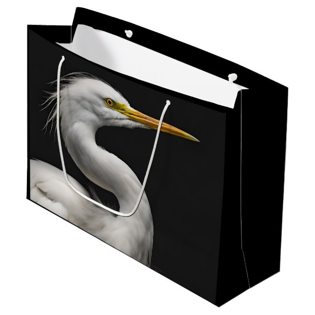 Grand Sac Cadeau Grand Portrait d'aigle blanche II (Devant Angle)