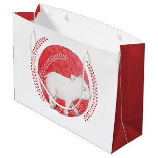 Grand Sac Cadeau Grand sac-cadeau de cochon en cercle
