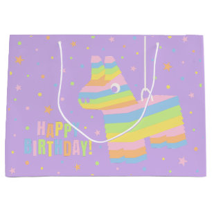 Grand Sac Cadeau Grande Fête d'Anniversaire Pinata Pastel Géant