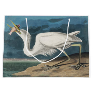 Grand Sac Cadeau Grande Peinture de la faune d'Audubon Heron blanc
