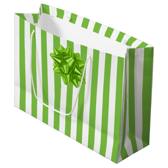Grand Sac Cadeau Grandes vertes et blanches (Devant Angle)