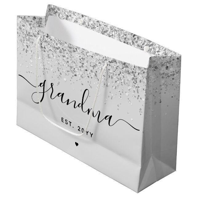 Grand Sac Cadeau Grandma Est Parties scintillant Confetti Cadeaux G (Devant Angle)