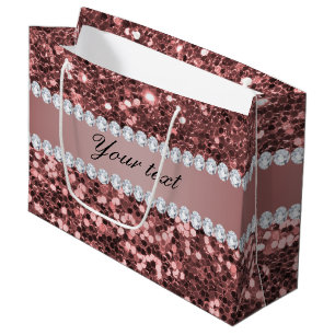 Grand Sac Cadeau Grands parties scintillantes et diamants roses de