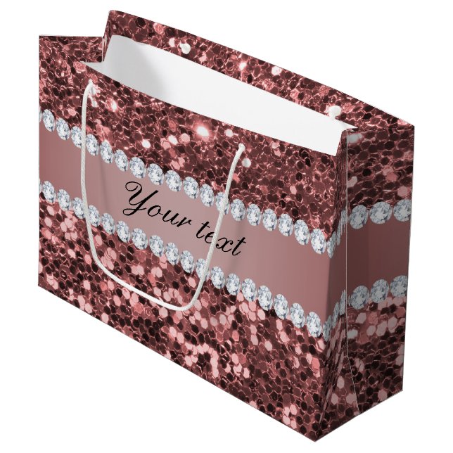 Grand Sac Cadeau Grands parties scintillantes et diamants roses de (Devant Angle)