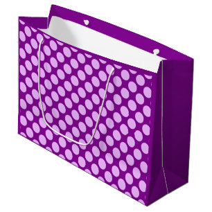 Grand Sac Cadeau Grands rétros points - orchidée et pourpre