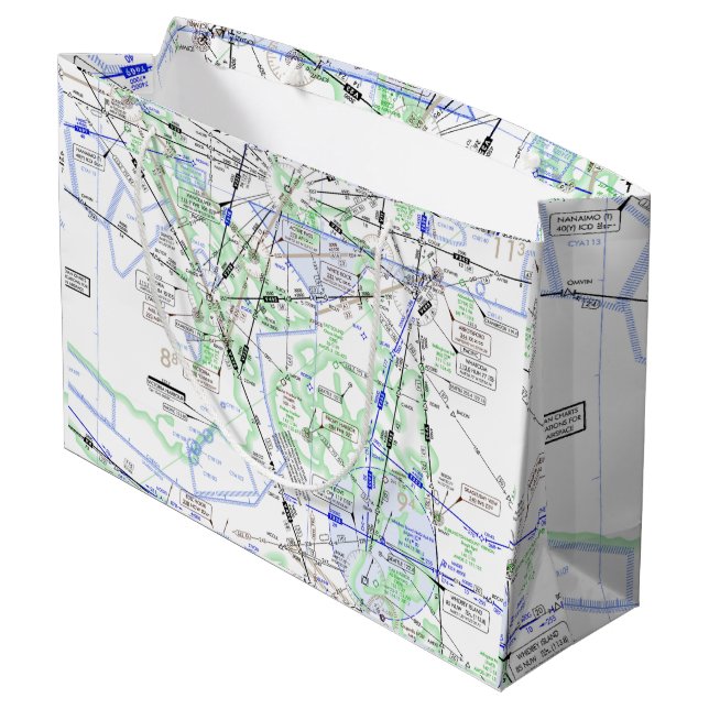 Grand Sac Cadeau Graphique aéronautique (Dos Angle)