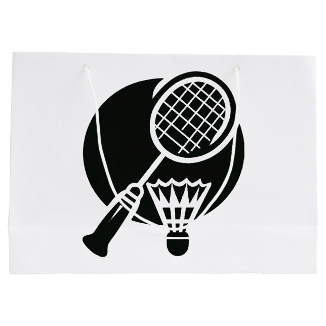 Grand Sac Cadeau Graphique de badminton (Dos)