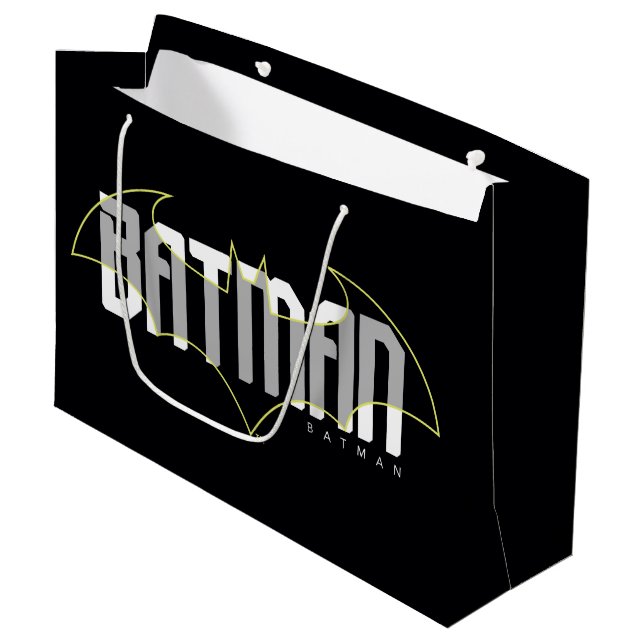 Grand Sac Cadeau Graphique de nom haute technologie Batman (Devant Angle)