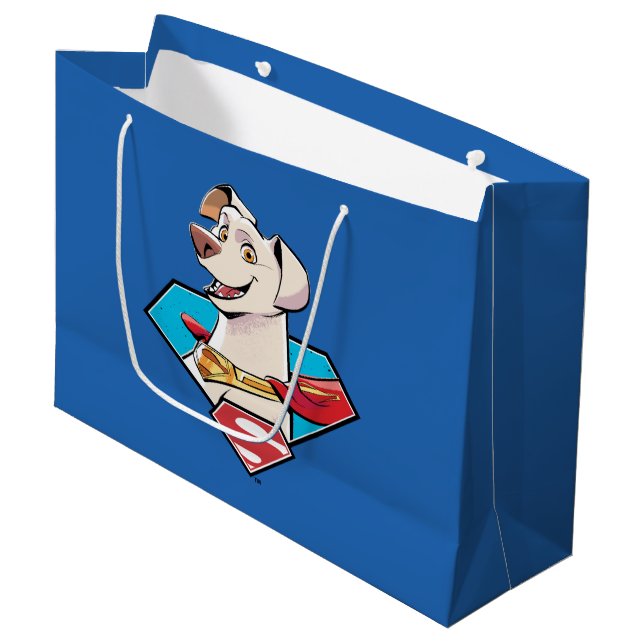 Grand Sac Cadeau Graphique Krypto S-Shield (Devant Angle)