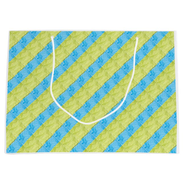 Grand Sac Cadeau green and blue blocks (Devant)