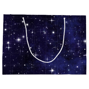 Grand Sac Cadeau Grille étoilée de ciel nocturne