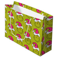 Grinch avec chapeau de Père Noël rose