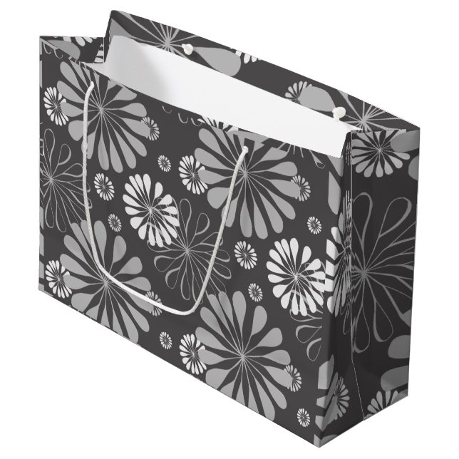 Grand Sac Cadeau Gris foncé et clair (Devant Angle)