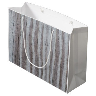 Grand Sac Cadeau Gris gris de bois de grange