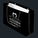 Grand Sac Cadeau Groomsman Tuxedo Cravate noir<br><div class="desc">Mariage Groomsman Tuxedo Cravate Noir Grand Cadeau Sac ou Favoriser Sac</div>