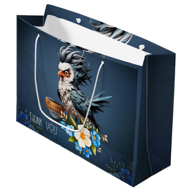 Grand Sac Cadeau Grumpy Bird lundi. (Devant Angle)