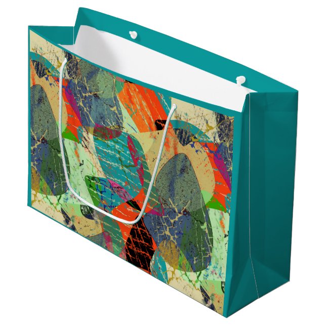 Grand Sac Cadeau Grunge abstrait (Devant Angle)