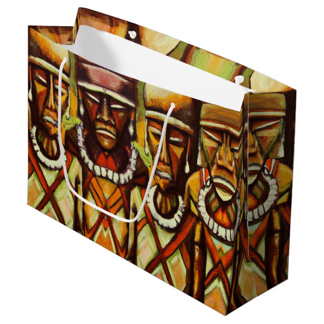 Grand Sac Cadeau Guerriers africains (Devant Angle)
