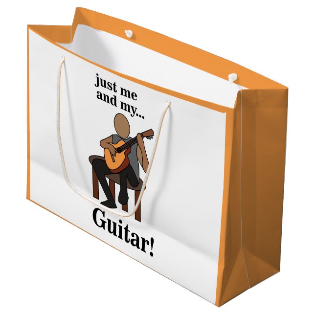 Grand Sac Cadeau Guitarist Playing Guitar Birthday (Devant Angle)