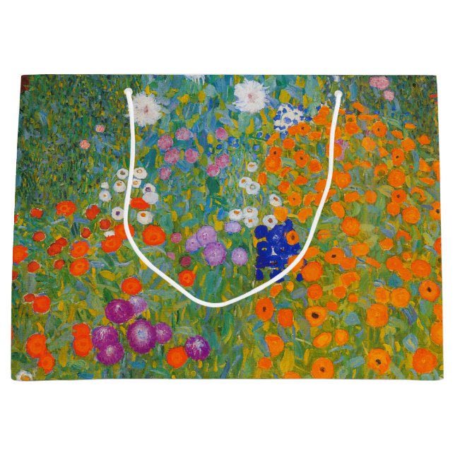 Grand Sac Cadeau Gustav Klimt - Jardin des fleurs (Devant)