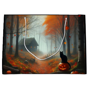 Grand Sac Cadeau Halloween/Automne/Automne/citrouille/chat