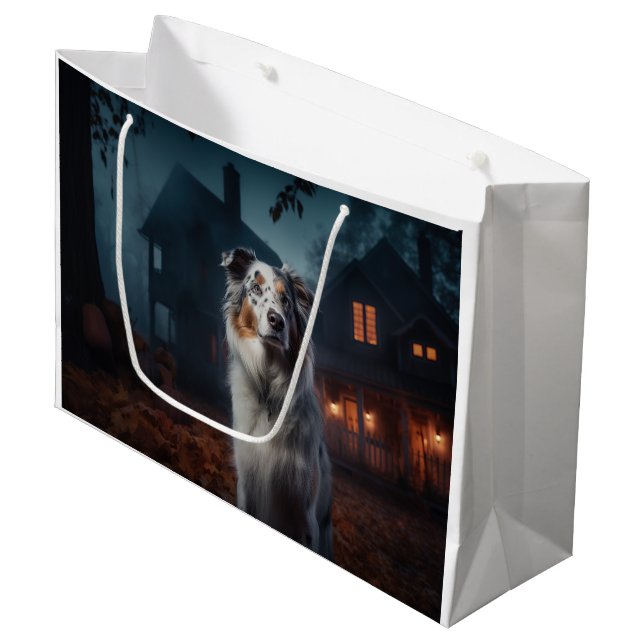 Grand Sac Cadeau Halloween, berger australien (Devant Angle)