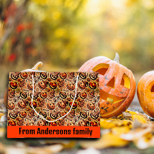 Grand Sac Cadeau Halloween brun orange style