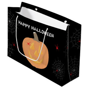 Grand Sac Cadeau Halloween Citrouille Happy Halloween