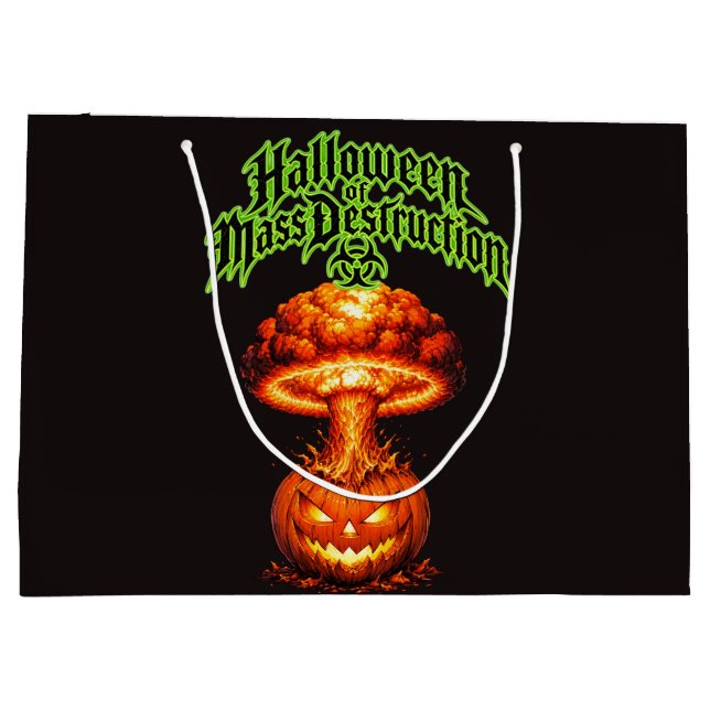 Grand Sac Cadeau Halloween de destruction massive Jack-o'-lanterne  (Dos)