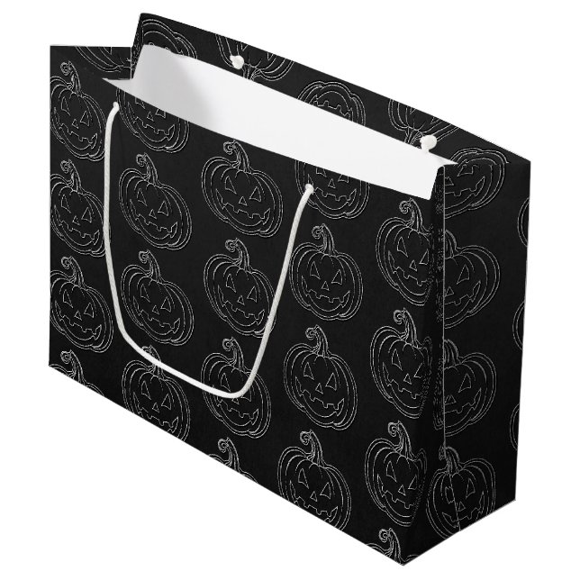 Grand Sac Cadeau Halloween de la lanterne Jack O' (Devant Angle)