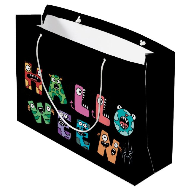 Grand Sac Cadeau Halloween drôle (Dos Angle)