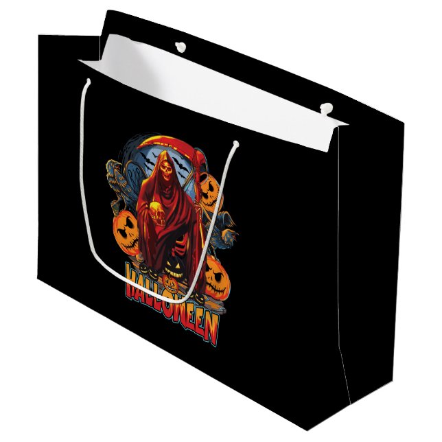 Grand Sac Cadeau Halloween Evil skeleton (Devant Angle)