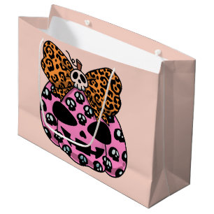 Grand Sac Cadeau Halloween, motif crâne, visage citrouille, moderne