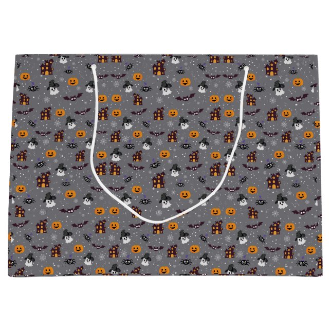 Grand Sac Cadeau Halloween Motif Grey (Devant)