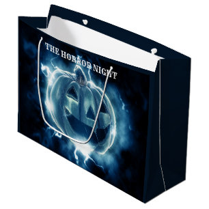 Grand Sac Cadeau Halloween Parti mal bleu Citrouille Horreur