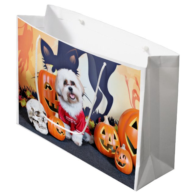 Grand Sac Cadeau Halloween - Shih Tzu - Jhanggoon (Devant Angle)
