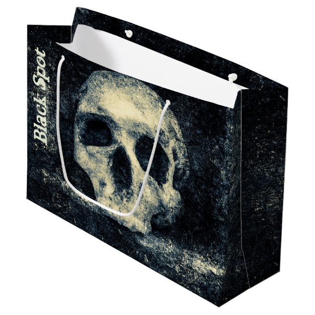 Grand Sac Cadeau Halloween Skull Black Spot Pirate Party (Devant Angle)