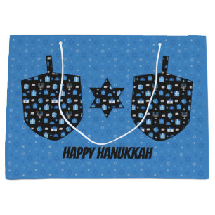 Grand Sac Cadeau Hanoukka Dreidel Cutout